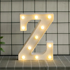 LED letras Z 3D luces foco lampara decora abecedario