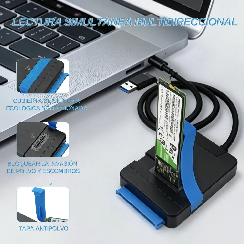 Adaptador Type C Usb 3.1 Gen2 A M.2 Nvme + Sata 2.5 3.5