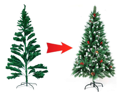 Árbol De Navidad Artificial De 150 Cm Con Efecto Nevado Y
