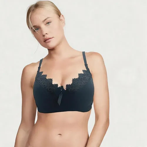 Brasier Con Aro Con Encaje Y Diseño Floreado Coral M