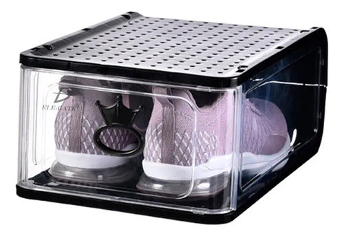 3 Pzs Caja De Zapatos Apilable Transparente Tu Colección En