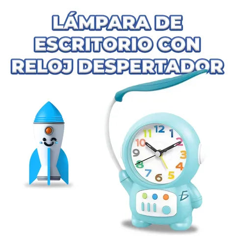 Reloj Despertador Astronauta Con Lámpara De Escritorio 2 En