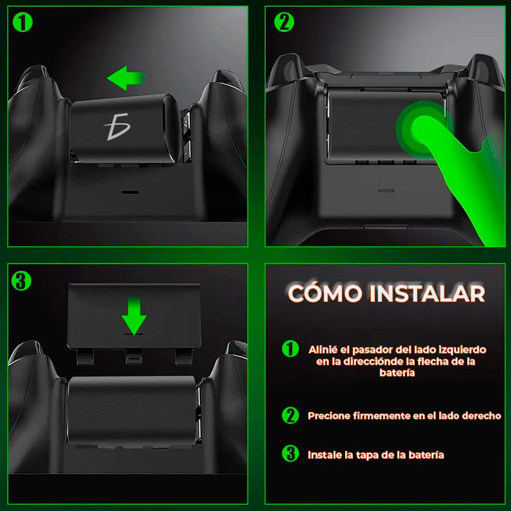 Batería Recargable Y Cargador Compatible Con Xbox Series X