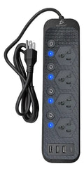 Multicontacto Universal Con 4 Clavijas 3 Usb Y 1 Usb-c