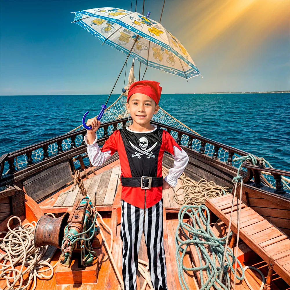 Paraguas Trasparente Impermeable Con Diseño De Piratas