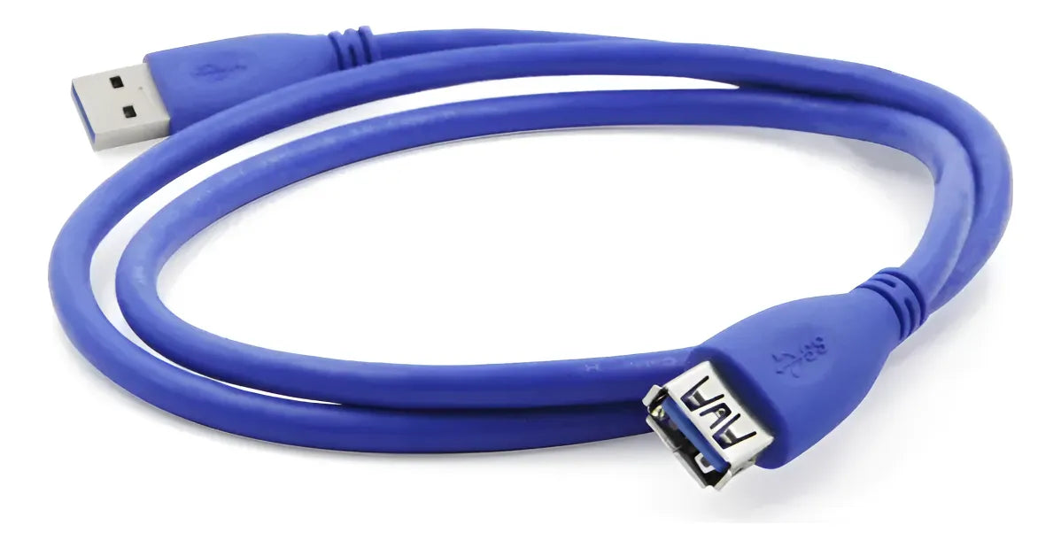 Cable extensión USB 3.0 macho a hembra 1 metros high speed velocidad transmisión hasta 5 gbits color azul