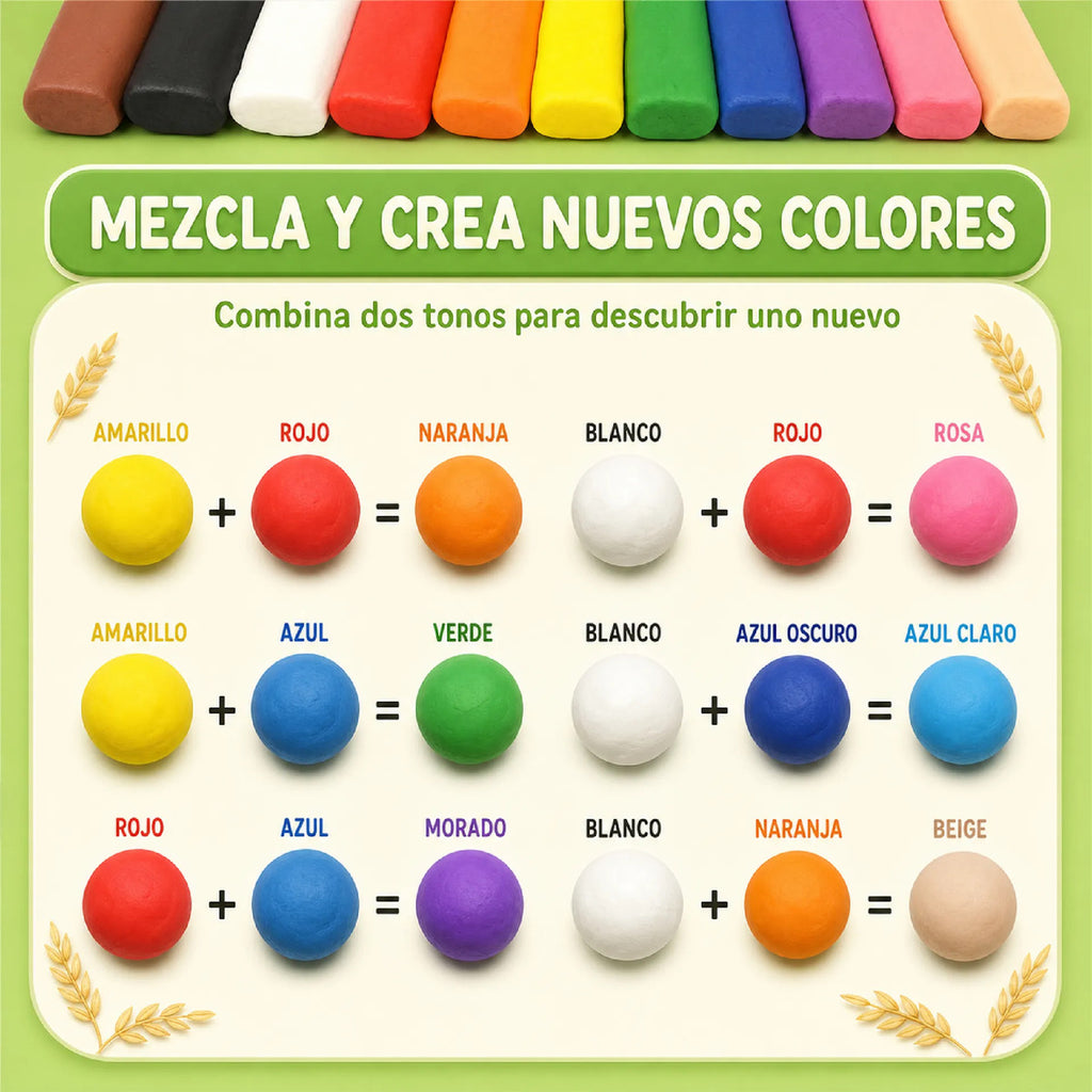 Plastilina De Harina De Trigo 12 Colores Para Moldear