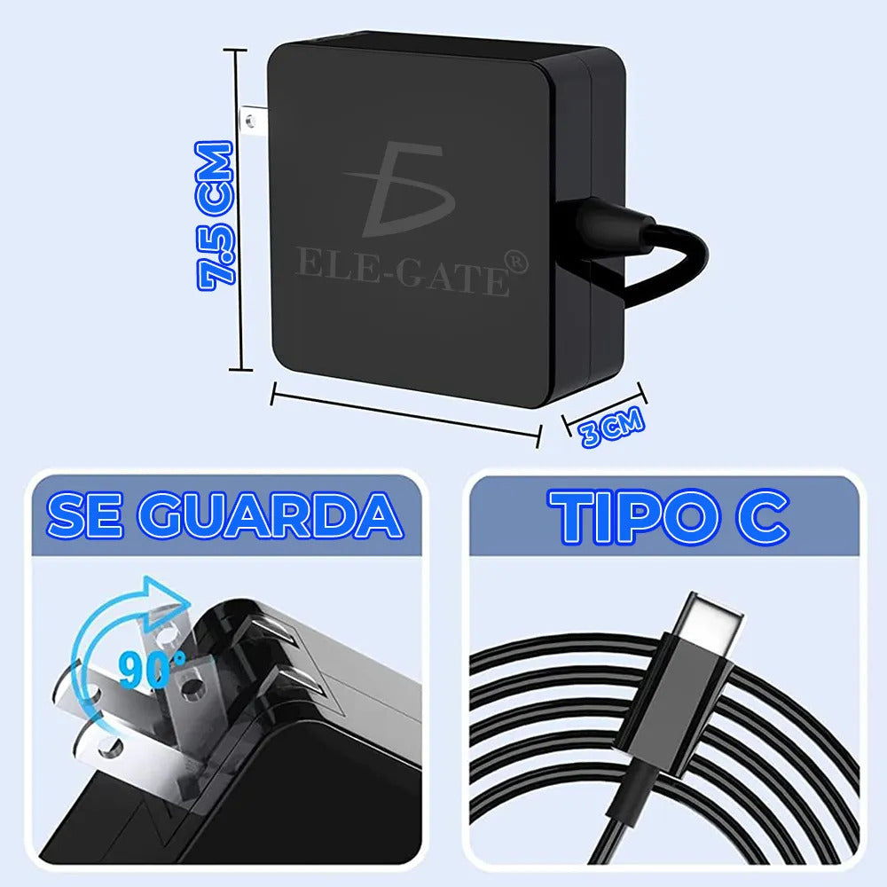 Adaptador Universal 100 W Tipo C Cuadrado