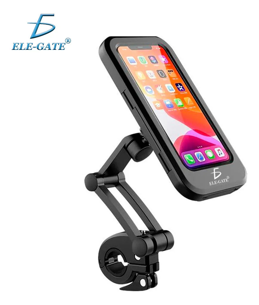 Soporte para teléfono impermeable de bicicleta motocicleta negro