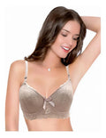 Brasier Con Aro Con Encaje Y Diseño Floreado Coral M