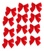 Paquete De 12 Moños De Navidad Con Acabado Metálico Rojo