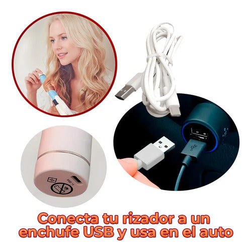 Rizador Automático Inalámbrico Ele-gate De Cerámica Para Cabello Blanco
