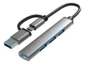Hub USB type C 3.0 2 en 1 con 4 puertos USB 5GBPS