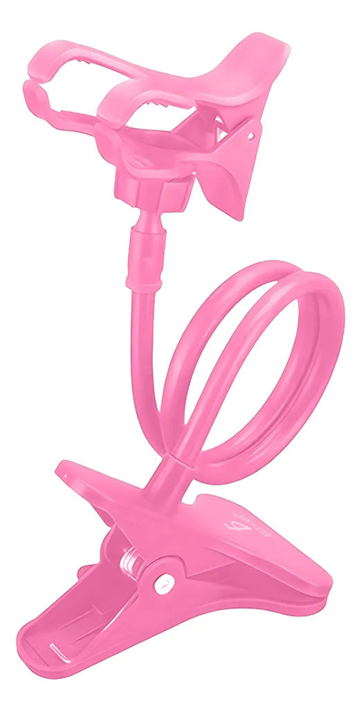Soporte universal flexible celular para iPhone mesa cama rosa