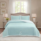 Set de edredón teddy azul 180 x 220 cm con 2 fundas
