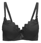 Brasier con encaje de copa completa negro M