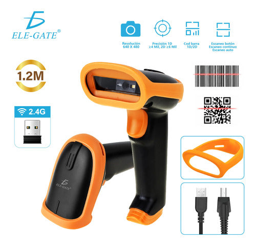 Lector De Código De Barras Inalámbrico 2.4g 1d 2d Lector Qr