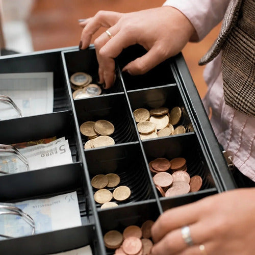Cajón De Dinero Metálico Con Bandeja Ajustable Rj 11
