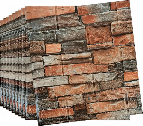 Paneles Xpe Autoadhesivos 10 Pzs Ladrillo Rústico 35 X 38.5