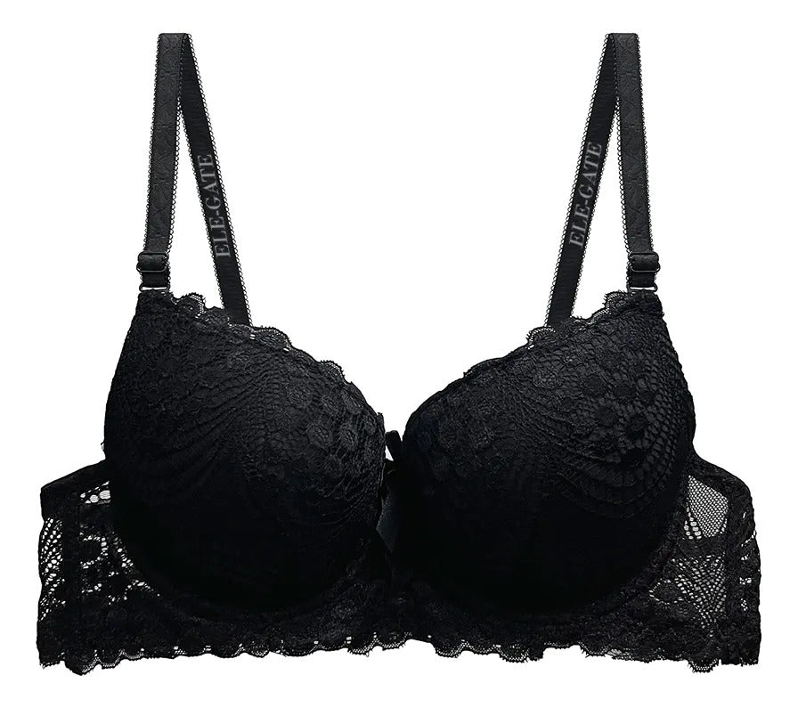 Brasier con encaje de copa completa negro M