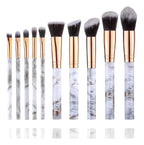 Set De 10 Piezas De Brochas De Maquillaje Con Terminado