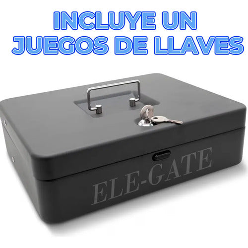 Caja Metálica Para Efectivo Y Monedas Con Cerradura Con.125