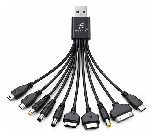 Cable De Carga Usb 10 En 1 Portátil Y Compatible Con Varios