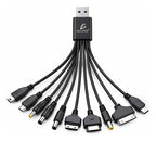Cable De Carga Usb 10 En 1 Portátil Y Compatible Con Varios