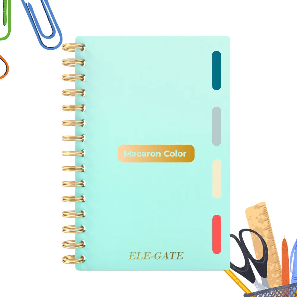 Cuaderno a rayas de 80 hojas con 4 separadores de colores