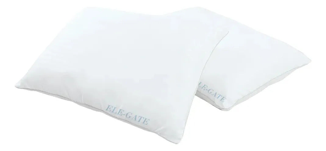 Set De 2 Almohadas De Firmeza Media Con 50 Poliester Y 50