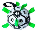 Pelota de fútbol para perros con 9 correas 6 pulgadas