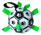 Pelota de fútbol para perros con 9 correas 6 pulgadas
