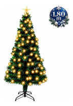 Árbol De Navidad Artificial Verde Con Luces De Estrella Y