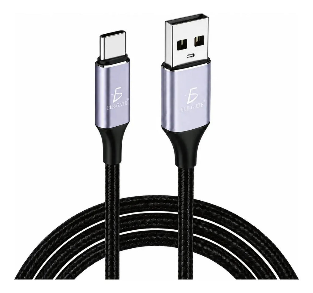 Cable USB-A a USB-C de 2m nylon trenzado carga 3A