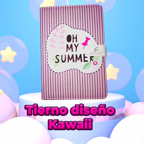 Cuaderno Con Estilo Coquete Con Forro Acolchado Y Banda