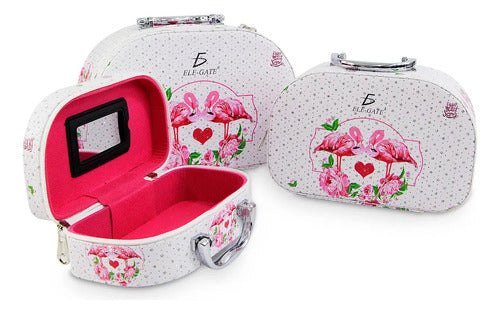 Cosmetiquera Neceser Estampado Kit De 3 Pzas