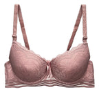Brasier con encaje bordado push up rosa M