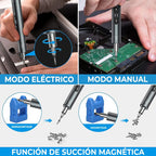 Destornilladores Mini Eléctricos Kit 24 Puntas 3 Led Color Plateado Herramienta Ele-gate