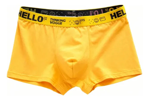 Bóxer De Algodón Para Hombre Traspirable Amarillo Xl