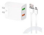 Cargador Qc 3.0 Rápido Para Celular Android 2 Usb 2.4a 24w