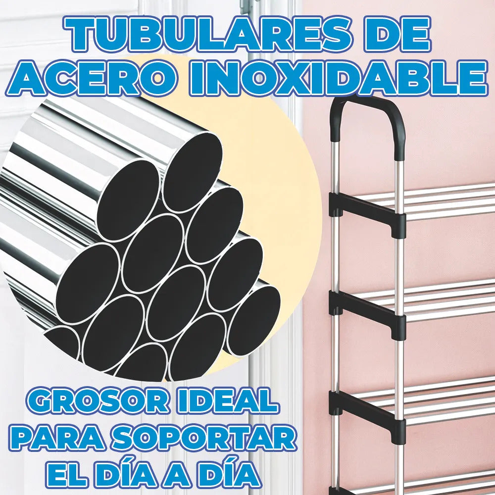 Zapatera Armable De 6 Niveles De Acero Inoxidable