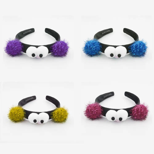 Diadema De Moda Para Niñas Con Ojos Y Orejas Violeta