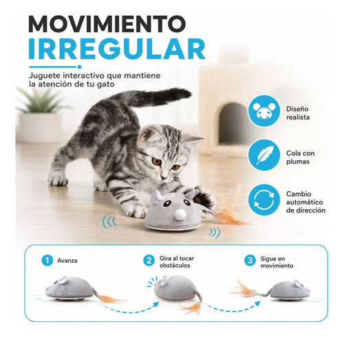 Ratón Interactivo Recargable Usb Para Gatos Con Movimiento