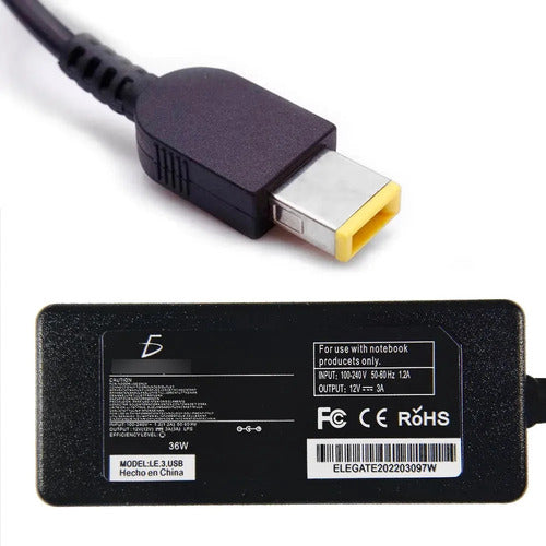 Cargador De Tableta De 12v 3a 36w Para Lenovo Thinkpad 10