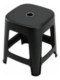 Banco de plástico negro resistente 37 cm banco auxiliar