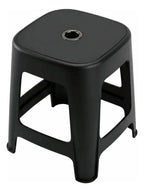 Banco de plástico negro resistente 37 cm banco auxiliar