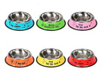 Cuenco De Acero Inoxidable Para Mascotas Con Base Amarillo
