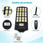 Lámpara Solar Led Exterior 360 Led Con Control Remoto Y Negro Blanco