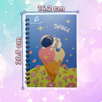 Cuaderno De 80 Hojas Rayadas Con Portada Espacial Y Espiral