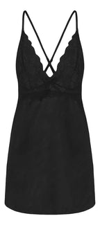 Baby doll con encaje y escote en V talla L